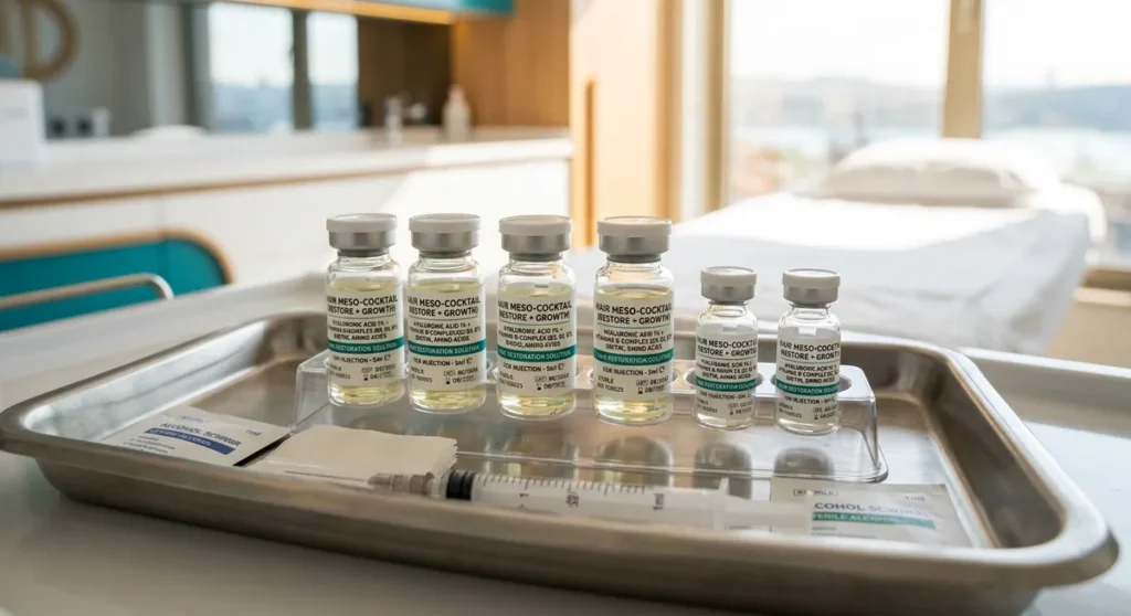 Scalp mesotherapy nutrient injection procedure